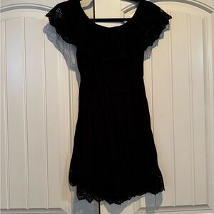 Chic Black Ruffle Spanish style Mini Dress